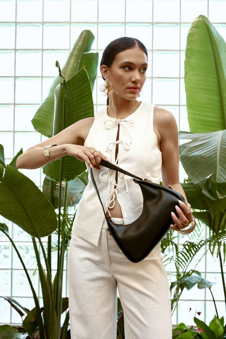 Lucky Bees 1263 Bolso de Cuero de Polivinilo Negro para Mujer Elegante con Lujoso Diseño Sofisticado para Cualquier Ocasión